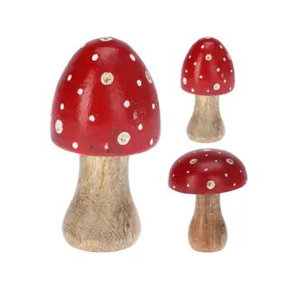 Paddestoel 10cm Rood met witte stippen (2 variaties)