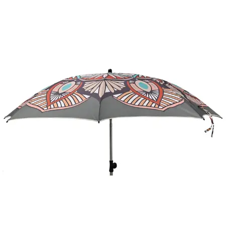 Parasol Ø200cm Mandala Print Grijs - afbeelding 1