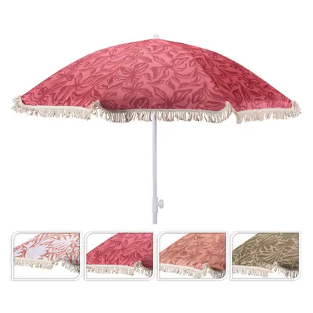 Parasol Bloemen/Bladeren Franjes Ø180cm (keuze uit 4 kleuren) - afbeelding 1