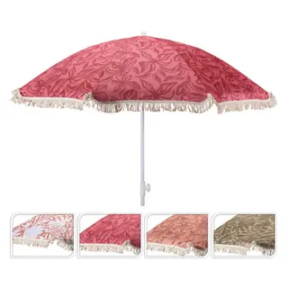 Parasol Bloemen/Bladeren Franjes Ø180cm (keuze uit 4 kleuren)