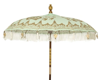 Parasol Katoen Handgemaakt D200h260cm Groen - afbeelding 1