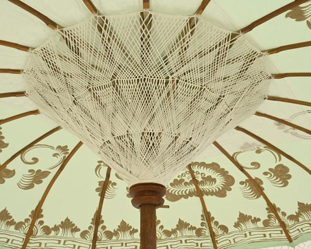 Parasol Katoen Handgemaakt D200h260cm Groen - afbeelding 3