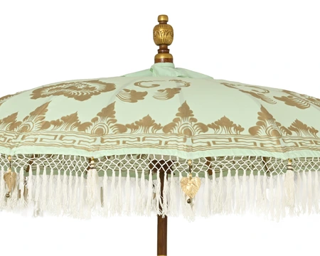 Parasol Katoen Handgemaakt D200h260cm Groen - afbeelding 4