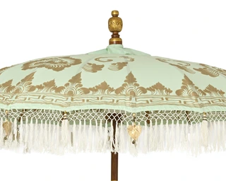 Parasol Katoen Handgemaakt D200h260cm Groen - afbeelding 4