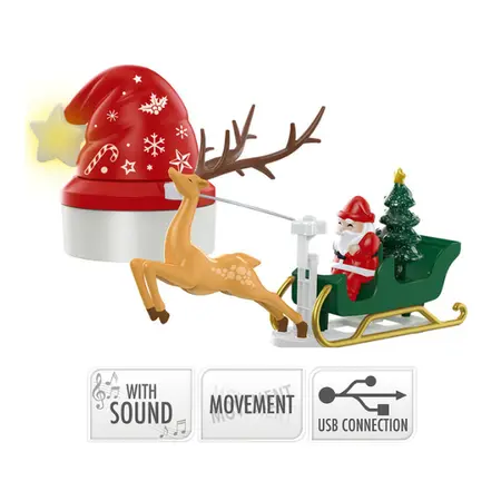 Piek Kerstmuts Met Slee - met beweging en geluid
