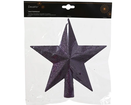 Piek Kunststof Ster Glitter - Vijg - afbeelding 2