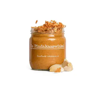 De Pindakaaswinkel Knoflook & Gebakken Ui – 420 ml – Hartige Pindakaas