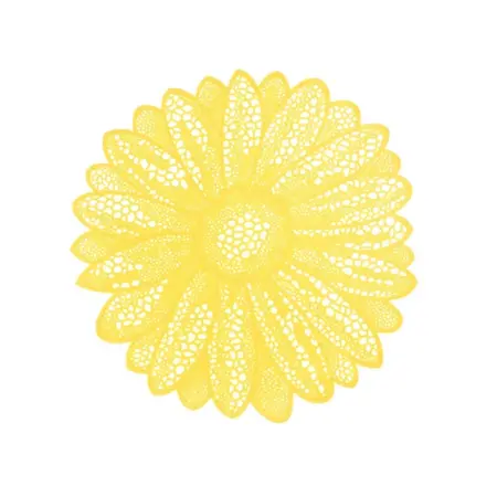 Placemat Flower D38cm Yellow