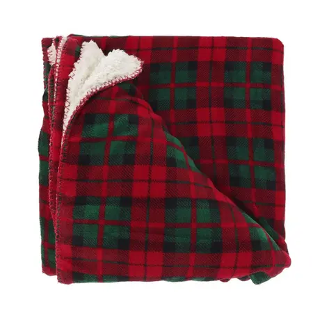 Plaid Falun 160x130cm Rood Groen