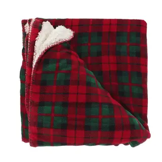 Plaid Falun 160x130cm Rood Groen