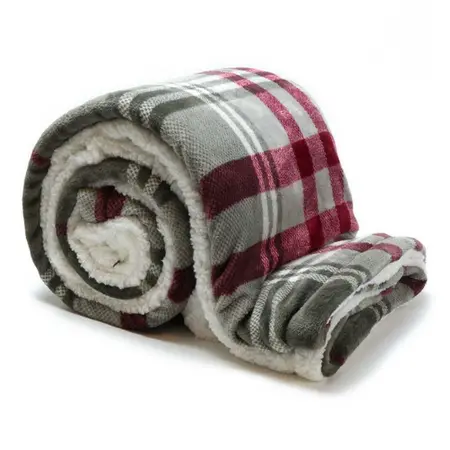 Plaid Larsson 200x150cm Grijs/rood