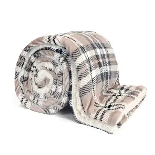 Plaid Larsson 200x150cm Taupe/zwart