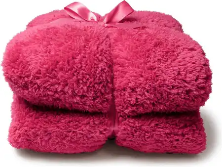 Plaid Teddy 150x200cm - Unique Living - Fuchsia