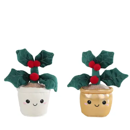 Plant Hulst Pluche 30cm (Creme of Goud) - afbeelding 1