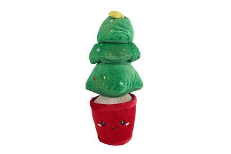 Plant Kerstboom Pluche 30cm (Rood of Goud) - afbeelding 2