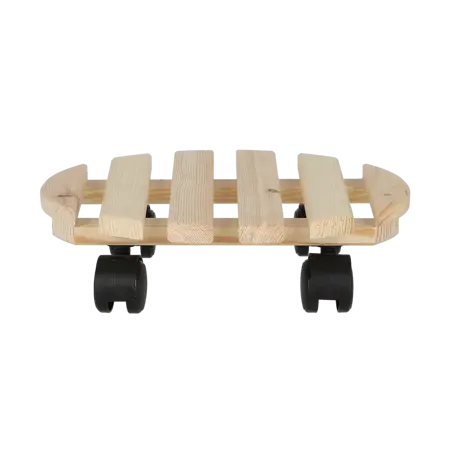 Plantentrolley rond 29x29x8cm Naturel - afbeelding 1