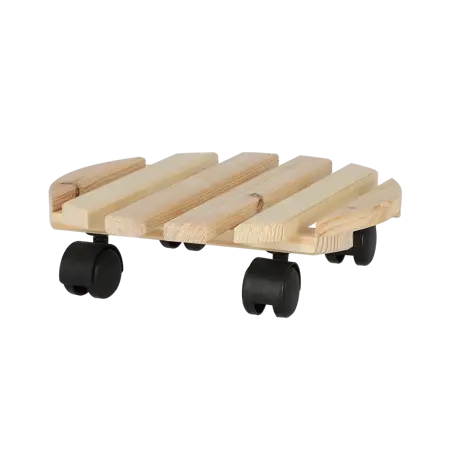 Plantentrolley rond 29x29x8cm Naturel - afbeelding 2