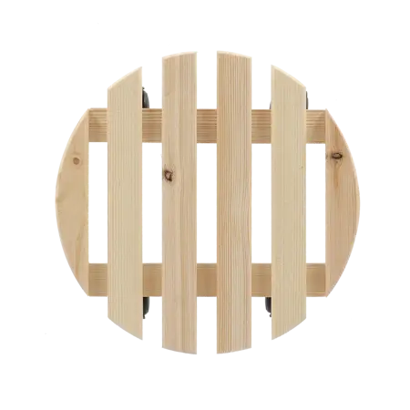 Plantentrolley rond 29x29x8cm Naturel - afbeelding 3