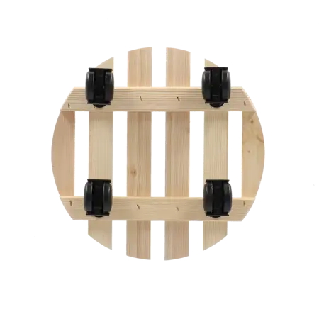 Plantentrolley rond 29x29x8cm Naturel - afbeelding 4