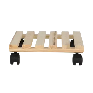 Plantentrolley vierkant 29x29x8cm Naturel - afbeelding 1