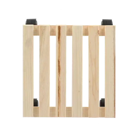 Plantentrolley vierkant 29x29x8cm Naturel - afbeelding 3