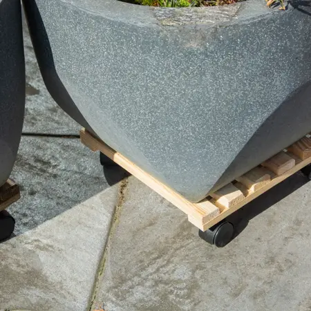 Plantentrolley vierkant 29x29x8cm Naturel - afbeelding 5