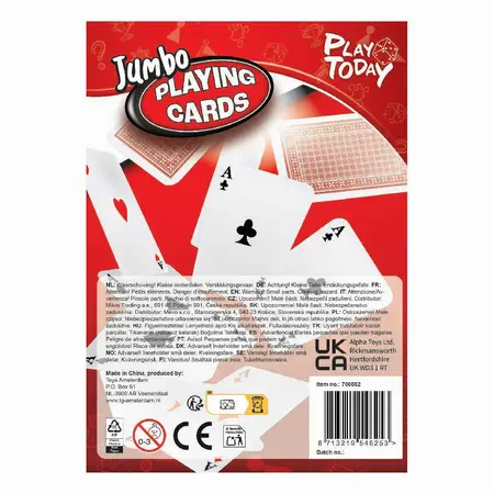 Play Today Jumbo Speelkaarten Extra Groot 17cm - afbeelding 3