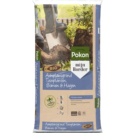 Pokon Bio Aanplantgrond Tuinplanten, Bomen & Hagen Turfvrij 45L - afbeelding 1