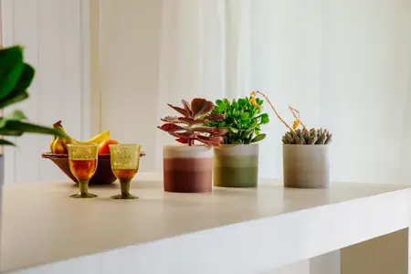 Pot Colour Gradient Rond - D14cm - Zandsteen Beige - afbeelding 7