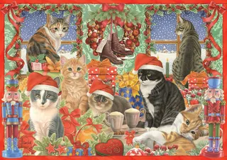 Puzzel Francien Christmas Cats - 1000 stukjes - afbeelding 2