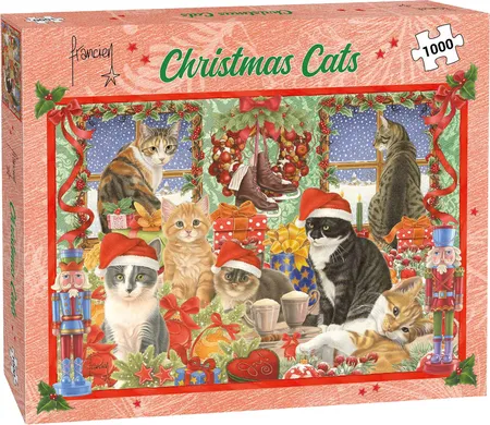Puzzel Francien Christmas Cats - 1000 stukjes - afbeelding 1
