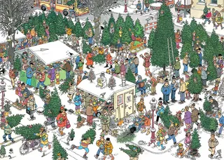 Puzzel Jan van Haasteren - Christmas Tree Market - 1000 stukjes - afbeelding 3