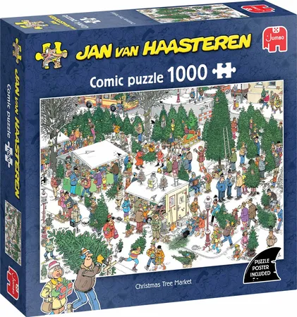 Puzzel Jan van Haasteren - Christmas Tree Market - 1000 stukjes - afbeelding 1