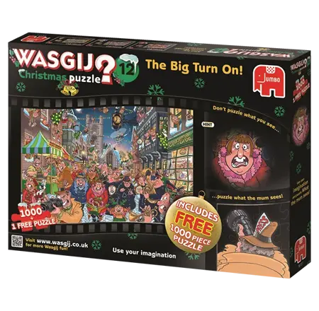 Puzzel Wasgij Christmas 12 - The Big Turn On! - 1000 stukjes - afbeelding 1