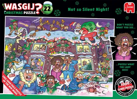 Puzzel Wasgij Christmas 22 - Niet zo’n stille nacht! - 2 x 1000 stukjes - afbeelding 2