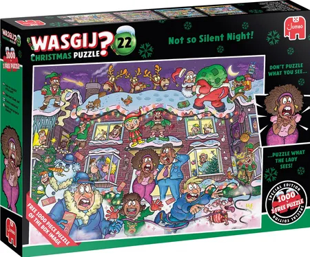 Puzzel Wasgij Christmas 22 - Niet zo’n stille nacht! - 2 x 1000 stukjes - afbeelding 1