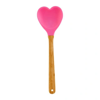 Rice Silicone Hart Spoon - Dark Pink - afbeelding 1