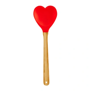 Rice Silicone Hart Spoon - Red - afbeelding 2