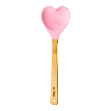 Rice Silicone Hart Spoon - Soft Pink - afbeelding 1