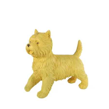 Sculptuur Cairn Terrier Polystone 38x16x35cm Geel