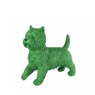 Sculptuur Cairn Terrier Polystone 38x16x35cm Groen