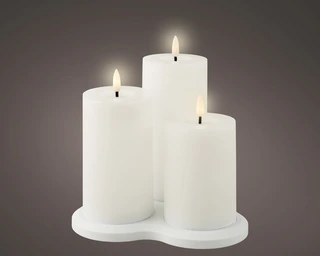 Set van 3 Ledkaarsen Wit Usb Oplaadbaar - afbeelding 2