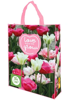 Shopping bag roze Tulipa 'Love what you grow!' - 30 bloembollen