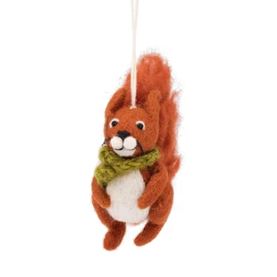Sjaal met Verhaal Hanger Eekhoorn Lichtgroen - Viltdecoratie