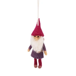 Sjaal met Verhaal Hanger Kabouter Paars - Viltdecoratie