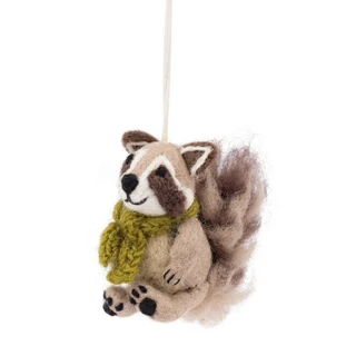 Sjaal met Verhaal Hanger Wasbeer Lichtgroen - Viltdecoratie - afbeelding 1