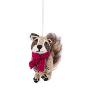 Sjaal met Verhaal Hanger Wasbeer Burgundy - Viltdecoratie - afbeelding 1