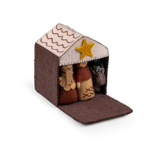 Sjaal met Verhaal Kerststal Bruin - afbeelding 3