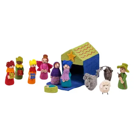 Sjaal met Verhaal Kerststal Multicolor - afbeelding 1
