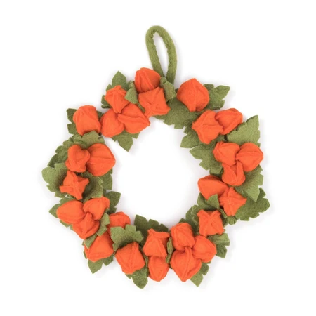 Sjaal met Verhaal Krans Vilt Physalis Lampion - afbeelding 1